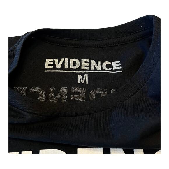 NEW EVIDENCE LOGO Graphic T SHIRT MED TEE Men's Women's 100% Cotton Black White - Picture 5 of 8